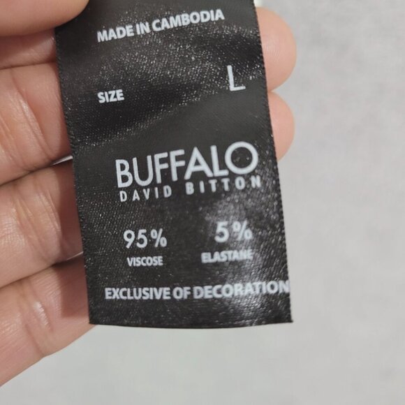 NEW Buffalo David Bitton Womens L Striped Long Sleeve Hooded Pullover Top - Picture 6 of 8